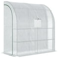 thumbnail image 7 of Lean-to Green House, Walk-in Green House, Plant Nursery with 2 Roll-up Doors and Windows, Hot House Portable for Plants Outdoor, 6.6x3.27x7ft (White), 7 of 7