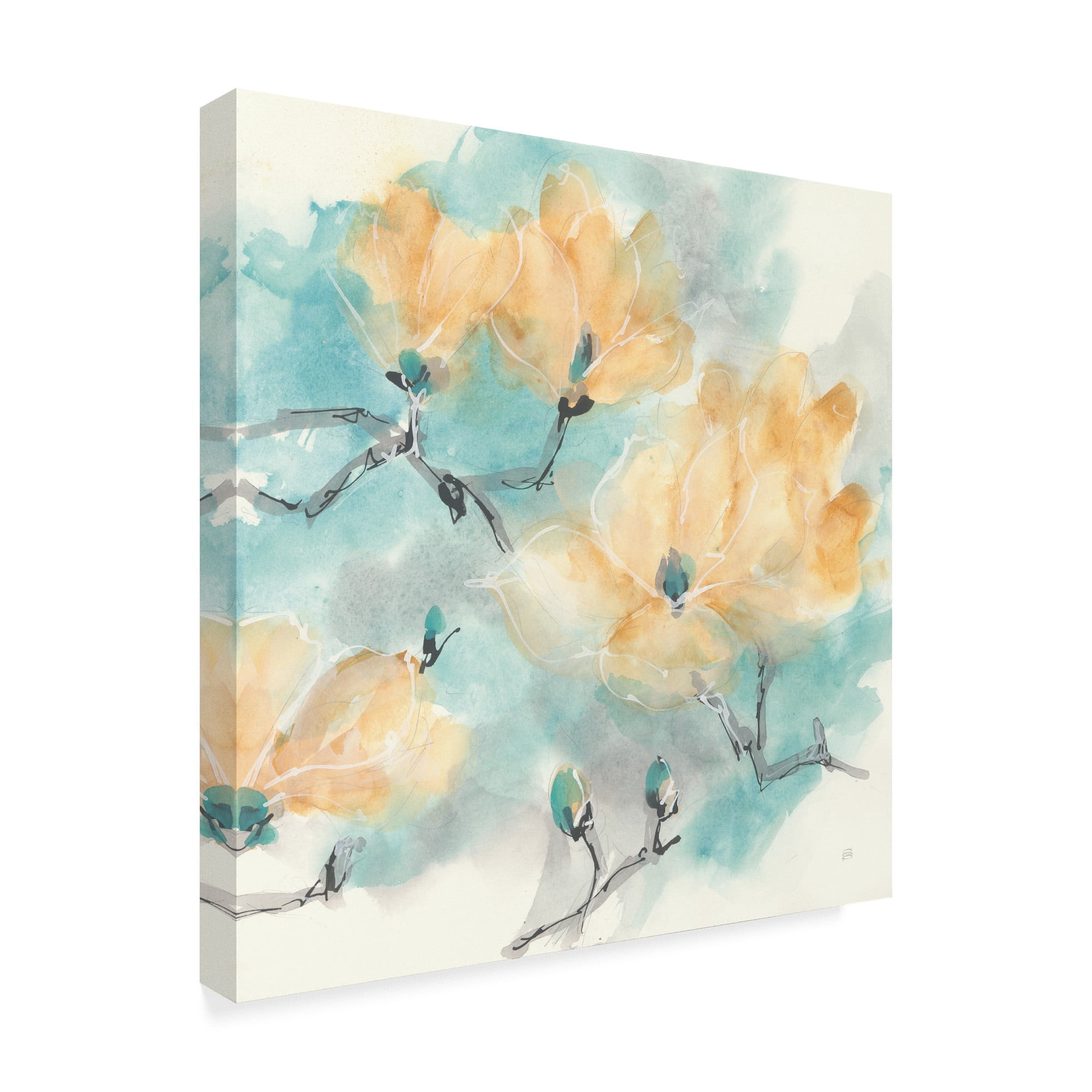 Trademark Fine Art 'Teal Buds I' Canvas Art by Chris Paschke
