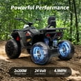 thumbnail image 6 of Hikiddo 24V Kids ATV 4 Wheeler, 2-Seater Powered Ride on ATV Toy for Big Kids w/ Bluetooth, 400W Motor - White, 6 of 9