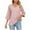 Pink, variant on Patlollav Womens Tops Ladies V-Neck Solid Lace Flare Sleeve Panel Short Sleeve Tops