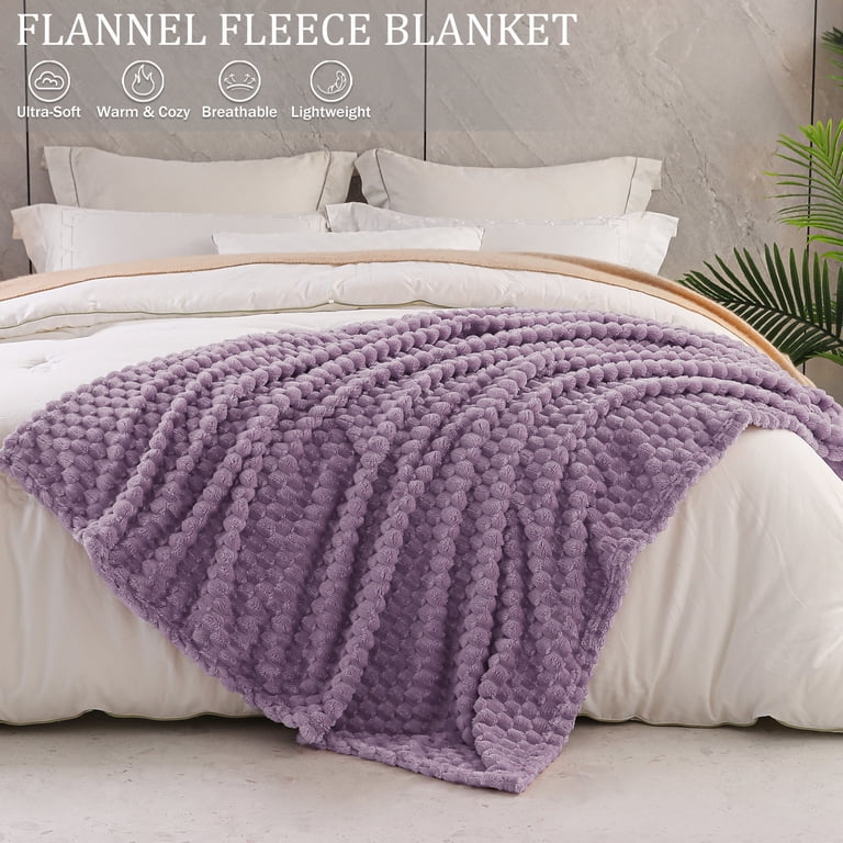 Exclusivo Mezcla King Soft Fleece Blanket, Grayish Purple photo 2