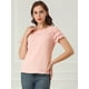 thumbnail image 3 of INSPIRE CHIC Blusa De Encaje De Crochet Manga Corta Sólida Para Mujer Rosa M, 3 of 6