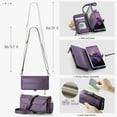 thumbnail image 2 of ShellTech Compatible with Samsung Galaxy Z Fold 7 Crossbody Wallet Case with RFID Blocking Zipper Card Holder & Pen Holder Slot Soft PU Leather Wrist Strap Lanyard Zipper Pocket Purse,Purple, 2 of 12