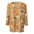 thumbnail image 3 of 2024 Halloween Shirts for Women Casual Pumpkin Graphic Tees Trendy 3/4 Sleeve Tops Workout Fall Crewneck Tunic Blouse, 3 of 5