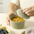 thumbnail image 1 of LOVEVER Bol à Soupe Ramen Bol Rond Ramequin Plat de Four Tasses Rôtissoire avec Couvercle Bol Polyvalent Tasse en Porcelaine Multifonction Céramique, 1 of 5