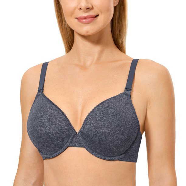 Gratlin Women's Underwire Support Nursing Bra Padded Full Coverage Breastfeeding Maternity Bras