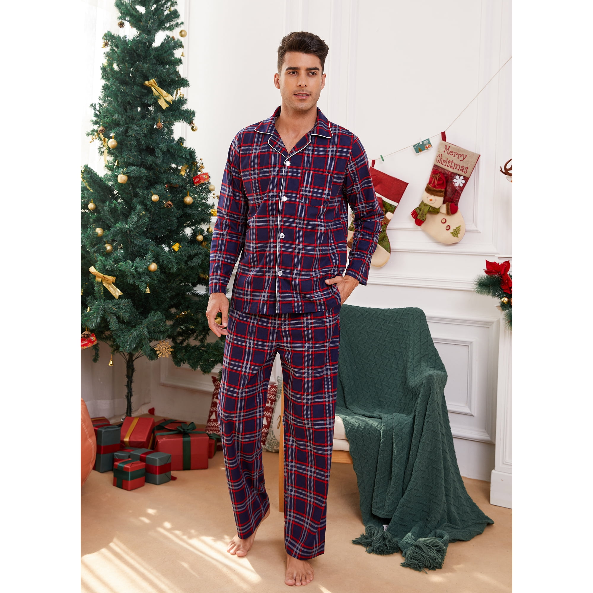  Vulcanodon Mens 100% Cotton Flannel Pajama Sets