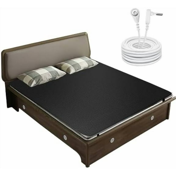 Earth Mat Grounding Pad for Bed, Conductive Carbon Leatherette Mattress Cover Pad to Improve Sleep (54 * 78 inch)