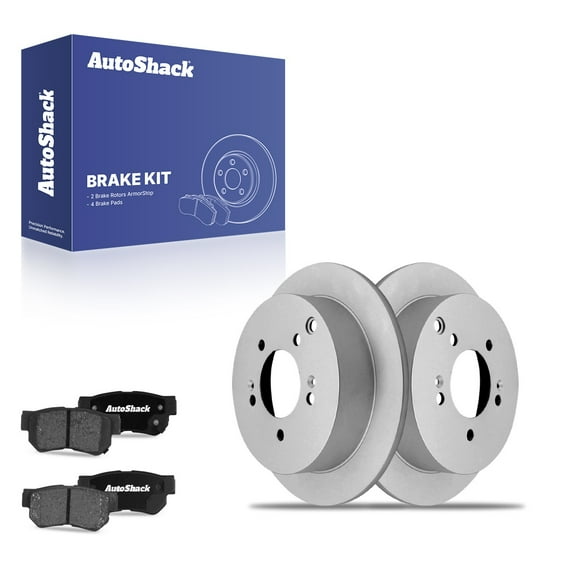 AutoShack 11.18" (284 mm) Rear Solid Brake Rotors Coated   Ceramic Brake Pads | Replacement for 2005-2010 Kia Sportage 2005-2009 Hyundai Tucson 2001-2006 Hyundai Santa Fe | 6-PC Brake Kit | ArmorStop