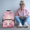 thumbnail image 2 of Pzuqiu Axolotl Cherry Blossom 17 Inches Customized School Backpack for Girls Personalized Schoolbags with Adjustable Shoulder Strap Custom Backpack with Name for Students Age 6-18, 2 of 7