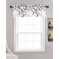thumbnail image 3 of Purple Grey Weeping Floral Linen Curtain Valance for Bedroom/Bathroom/Kitchen/Office/Living/Dining Room Window,Chic Summer Botanical Rod Pocket Topper Decorative Cafe Drapes Panel 42"x12", 3 of 6