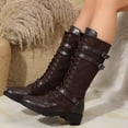 thumbnail image 3 of JUSLIO Boots for Women,Chunky Heel Boots Fashion Casual Mid Calf Boots Comfort Solid Color Round Toe Womens Boots, 3 of 9