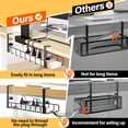 thumbnail image 2 of czcpp-2 Pack Cable Management Under Desk Tray, 31.4" No Drill Under Desk Wire Management with Upgraded Clamp, Metal Cord Organizers for Desk with Cable Organizers, PC Cable Management Rack, Black, 2 of 4