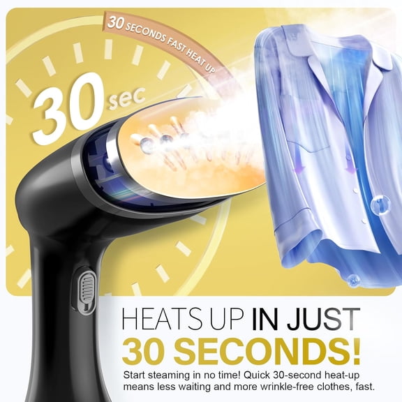 1800W Handheld Garment Steamer - Black
