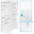 thumbnail image 4 of 3-Tier Under Sink Cabinet Organizer with Sliding Drawer, White, Space-Saving Storage for Kitchen Bathroom Office, 4 of 6