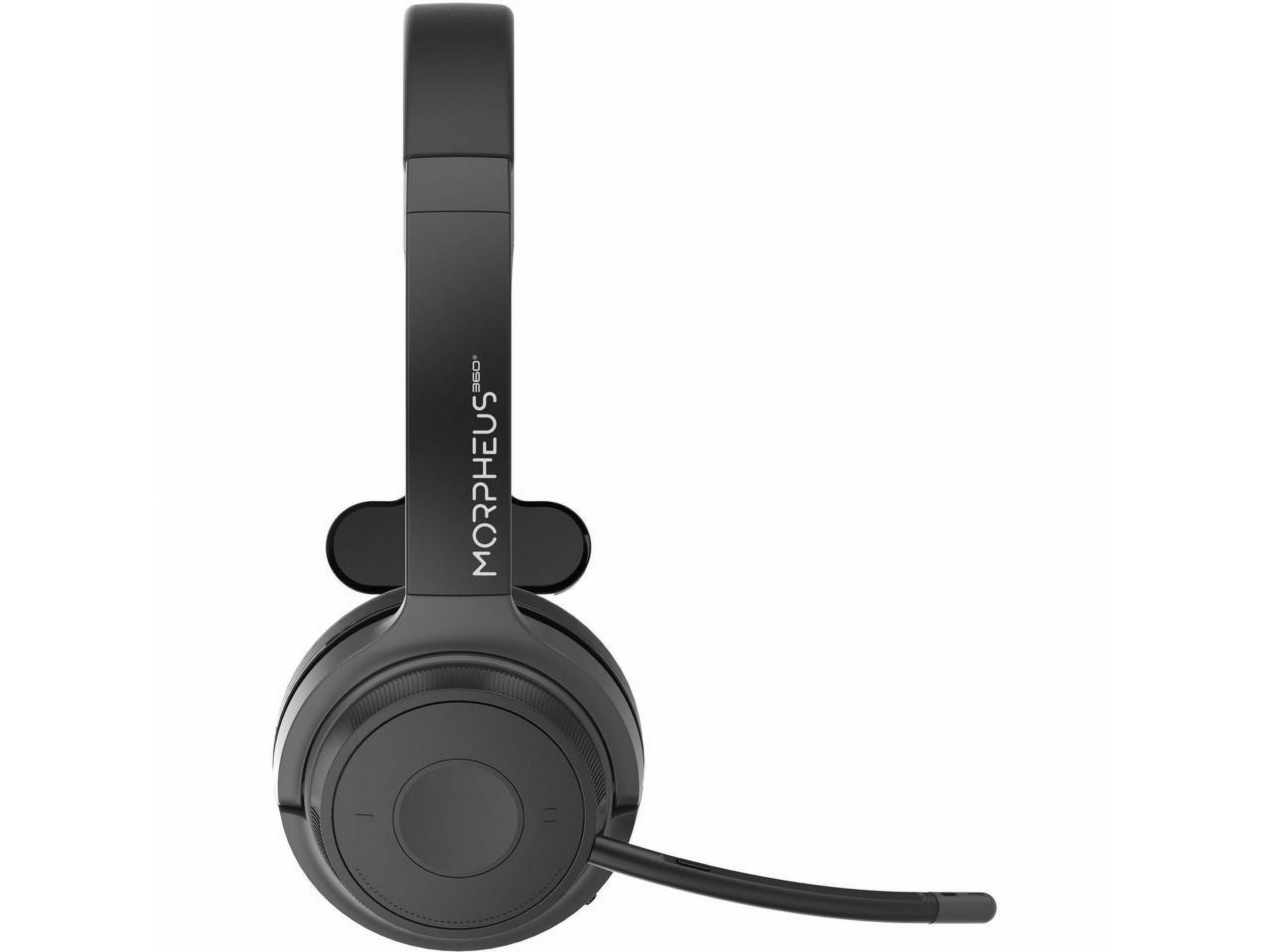 Morpheus 360 Advantage Wireless Mono Headset with Detachable Boom Microphone Bluetooth Headphones with Microphone Single, Black