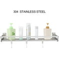 thumbnail image 4 of Modern 304 Stainless Steel Chrome Bathroom Towel Rack Shelf with 3 Hooks, 4 of 6