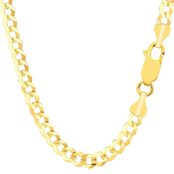14k Yellow Gold Comfort Curb Chain Necklace, 5.7mm, 22"