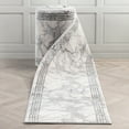 thumbnail image 1 of Well Woven Custom Size Indoor/Outdoor Runner - Choose Your Length - Lezlee Black Retro Border Marble Pattern 31 Inches Wide x 17 Feet Long Runner (31" x 17' Runner) Rug, 1 of 5