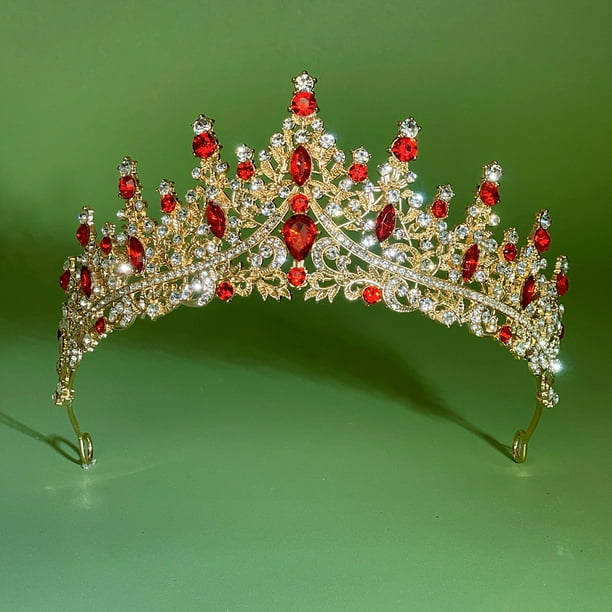 KAKOWELY Tiara de cristal barroca para novias, bodas, tiaras de diamantes de imitación, tiaras de cristal para cumpleaños, tiaras de graduación, diademas, tiaras de corona de princesa.