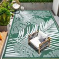 WondRg Outdoor Plastic Rugs on Sale Clearance 5'x8' Area Rugs Green Palm Leaf RV Rugs, Camping