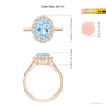 thumbnail image 4 of Angara Natural 1.5 Ct. Aquamarine with Diamond Halo Ring in 14K Rose Gold for Women (Ring Size: 3), 4 of 9