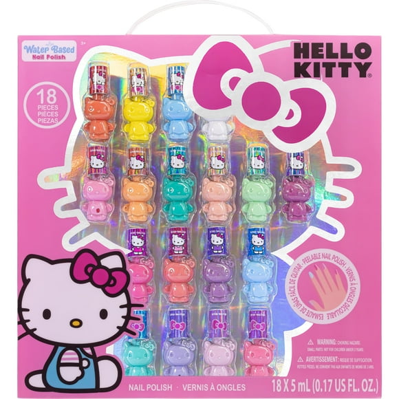 Set de esmaltes de uñas Townley Girl Hello Kitty, 18 colores, más de 3 años