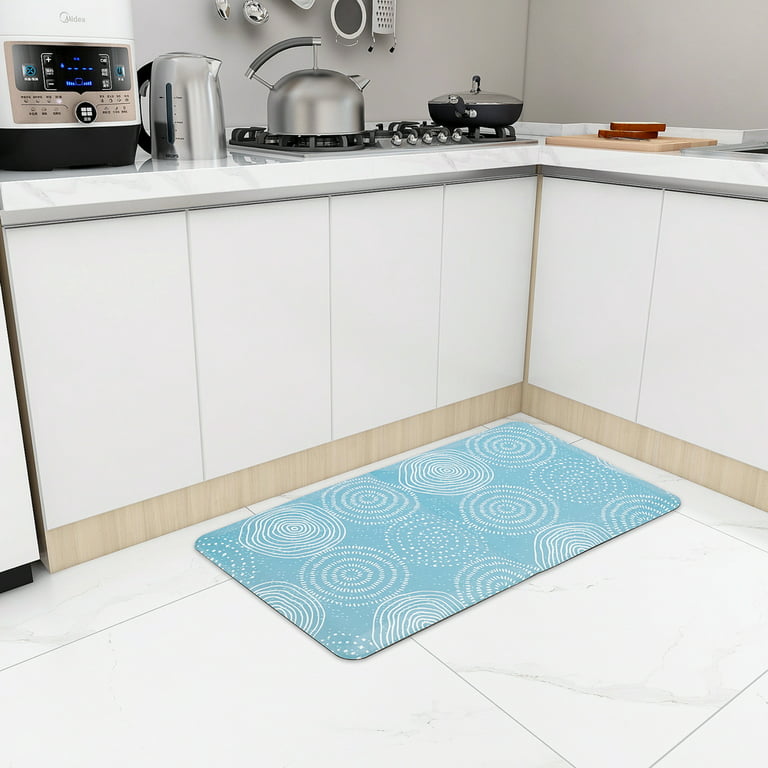 Galmaxs7 Kitchen Mat 2 Piece Anti Fatigue Kitchen Floor Mat Non Slip  Waterproof Memory Foam Cushioned Teal Kitchen Rugs and Kitchen Mats for  Floor Laundry Room Home Office Sink