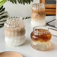 thumbnail image 3 of HUGFEGWE 2 Pcs Ribbed Glass Cups 22oz Ripple Drinking Glasses Set Vintage Wave Shape Iced Coffee Glasses Beverage Glasses for Cocktail Beverage Juice Milk CA919-74166, 3 of 7