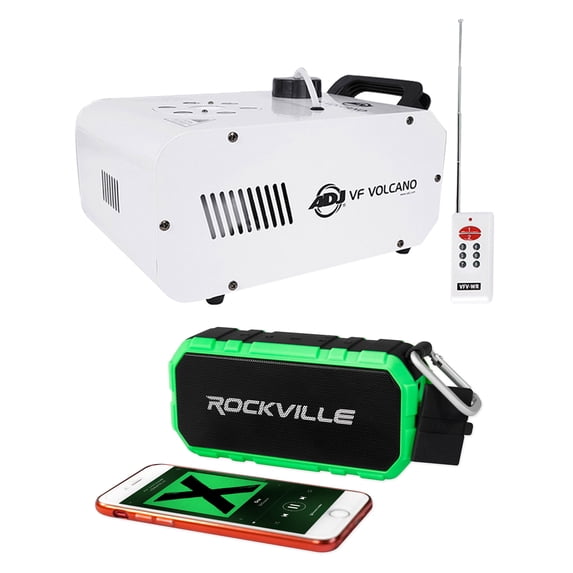 American DJ ADJ Vertical Fog Machine Smoke Fogger w/ LEDs + Bluetooth Speaker