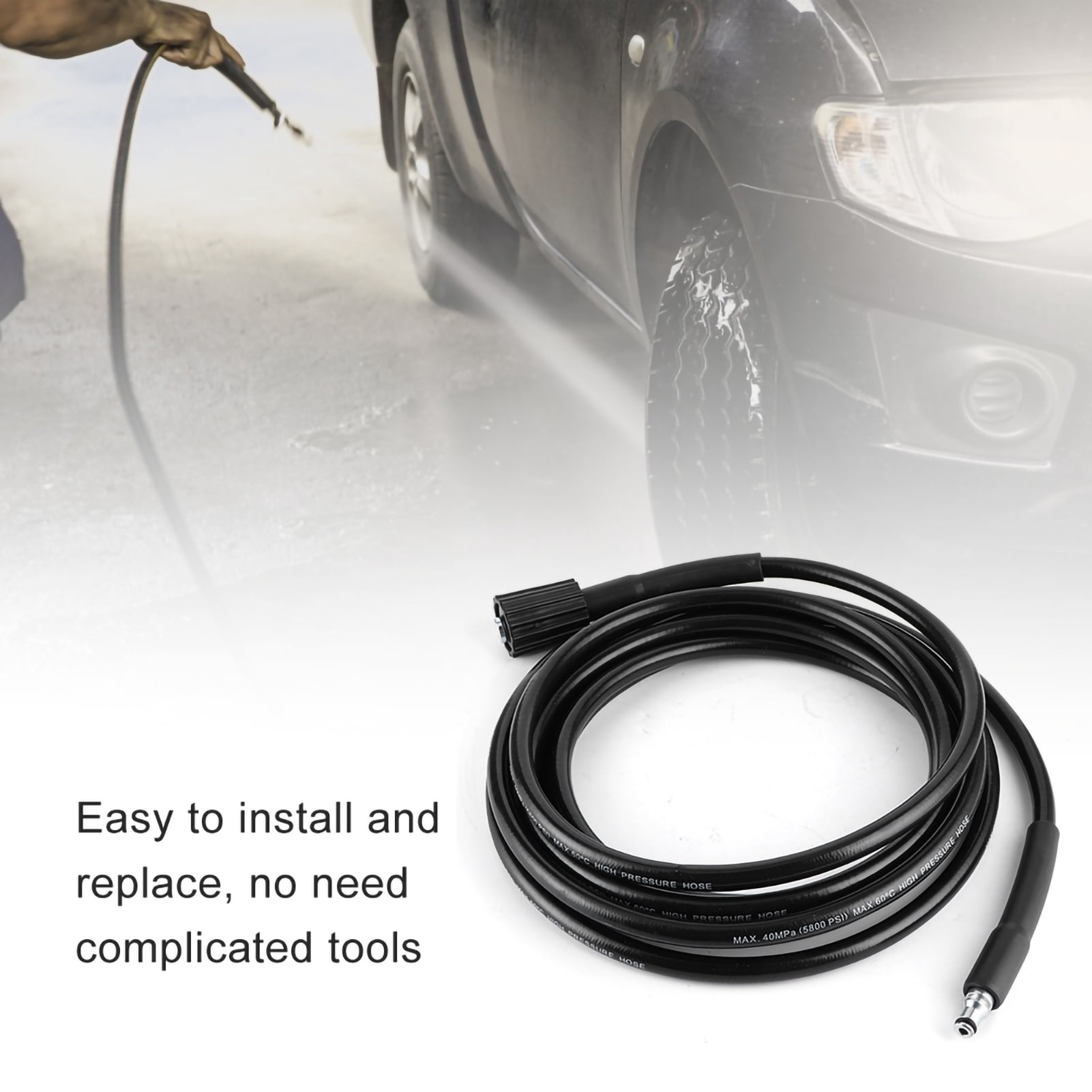 High Pressure Washer Hose Jet Wash Extension Hose,40Mpa M22 Pressure Washer Hose Jet Power Wash Fit for C100 C110 C120 C130 C140 10m / 32.8ft