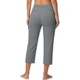 thumbnail image 3 of Athletic Capri Pants for Women Petite High Waisted Non-Slip Crossover Cargo Yoga Pull On Pants Straight Leg Workout Crop Trousers with Pockets Dark Gray S, 3 of 6