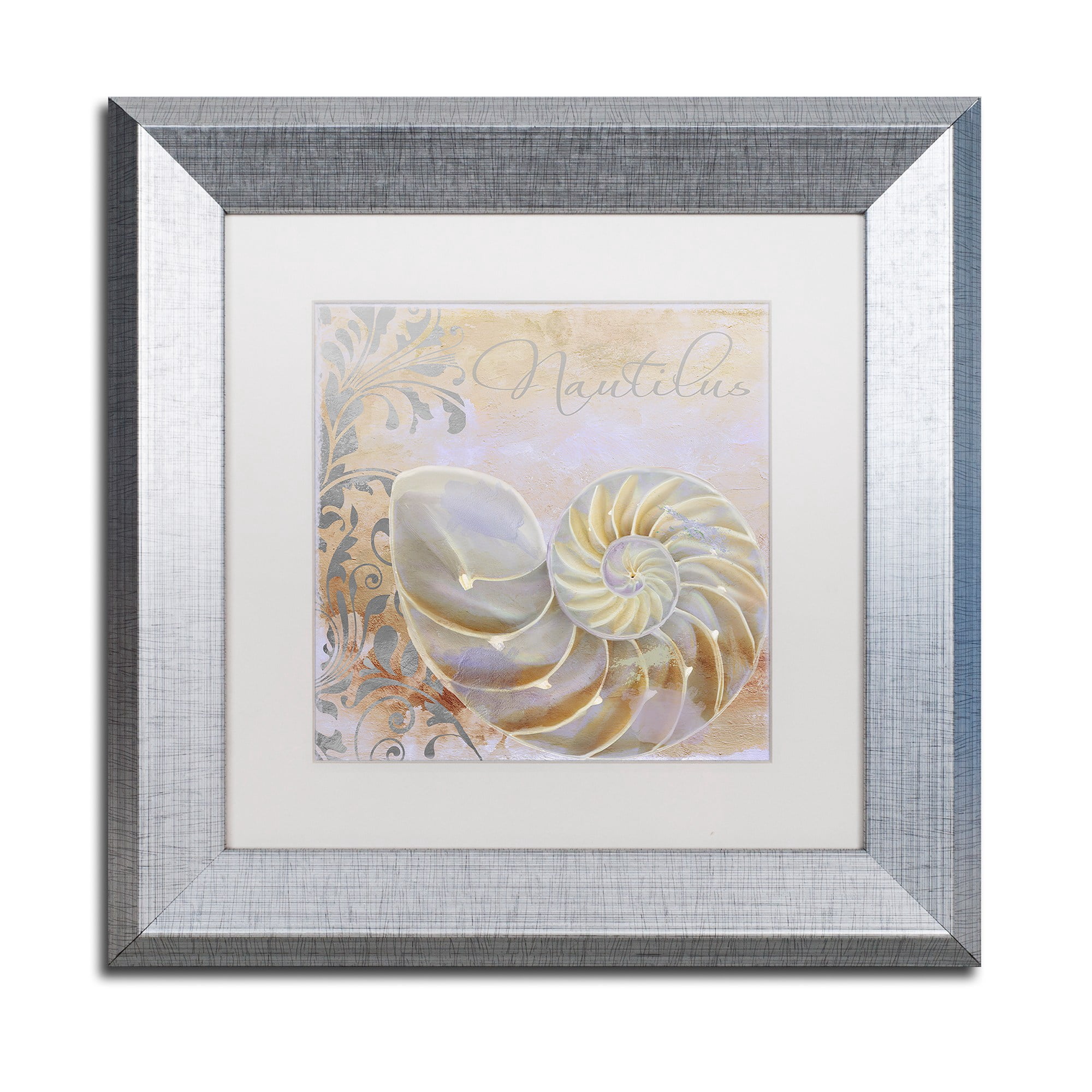 Trademark Fine Art "Painted Sea III" Canvas Art by Color Bakery White Matte, Silver Frame