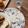 thumbnail image 3 of Spring Flowers Round 13 Inch Placemats Set of 2, Vintage Floral Leaves Birds Farmhouse Plaid HeatResistant Non Slip Place Mats for Dining Table, Wipeable Braided Kitchen Table Mats for Housewarming, 3 of 9