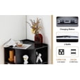 thumbnail image 5 of Corner Cabinet Storage with USB Ports and Outlets, Corner Cube Toy Storage for Small Space, Wooden Cubby Bookshelf with 9 Cubes for Playroom, Bedroom, Living Room, Black, 5 of 8