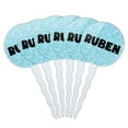 thumbnail image 1 of Ruben Cupcake Picks Toppers - Set of 6 - Blue Speckles, 1 of 1