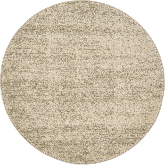 Unique Loom Del Mar Collection Contemporary Transitional Round Rug, 3 Feet 3 Inch, Beige/Brown