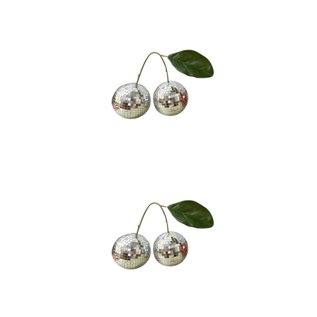 Injueey Cherry Disco Balls Kawaii Espejo Iluminación Forma de fruta Vidrio Sala de estar Decoración para el hogar Bar DJ Club Boda Vacaciones Type4 NO4