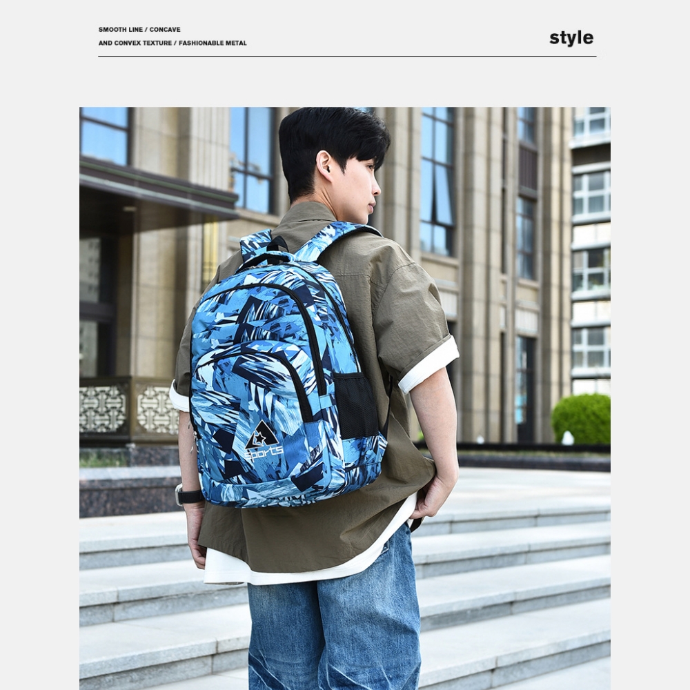 Mochilas escolares para niños, con múltiples bolsillos, estampadas, para niñas, útiles escolares, azul 6