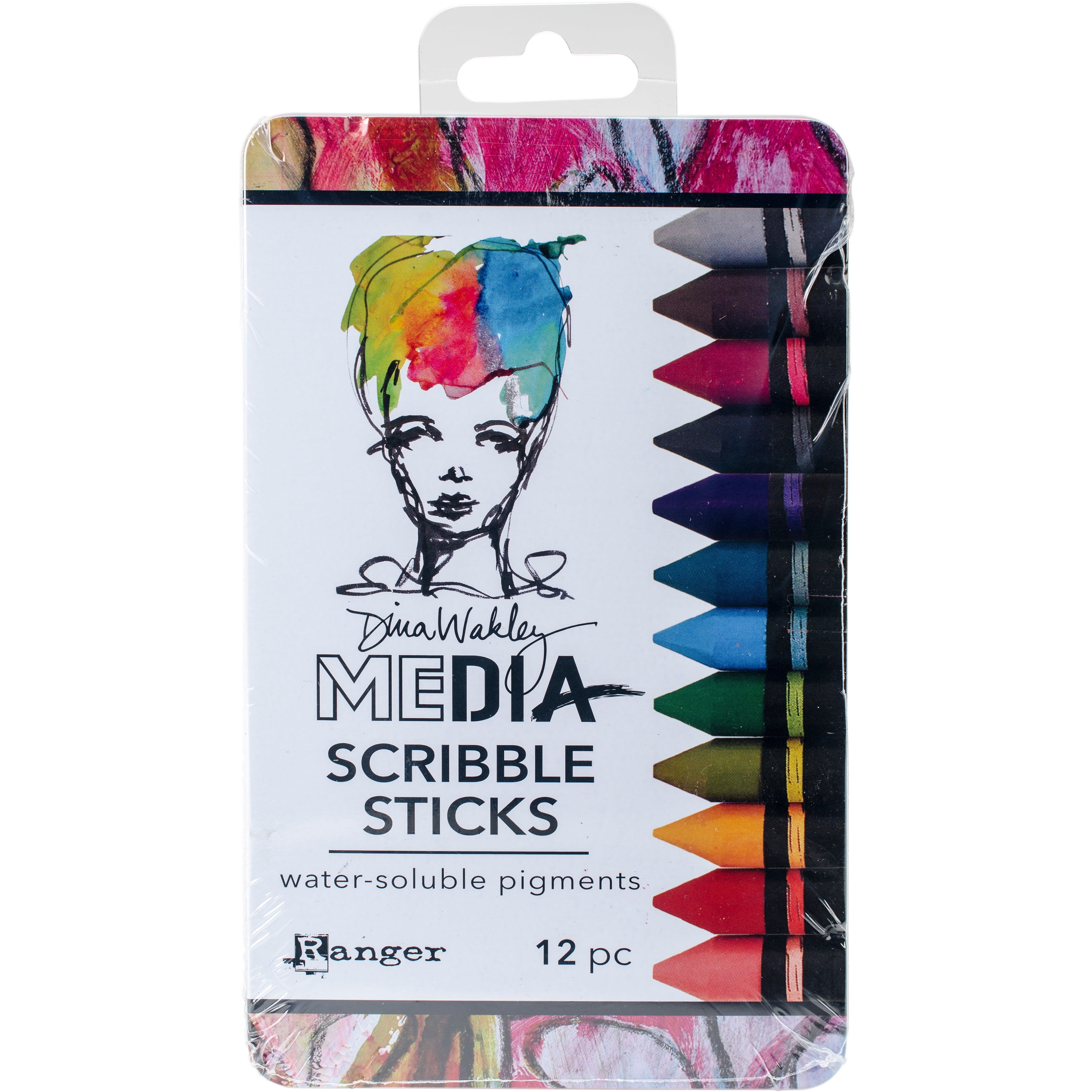 Dina Wakley Media Scribble Sticks 2 12/Pkg-