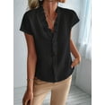 thumbnail image 4 of Women'S Casual V Neck Ruffle Short Sleeve Summer Tank Tops Shirts, 4 of 6
