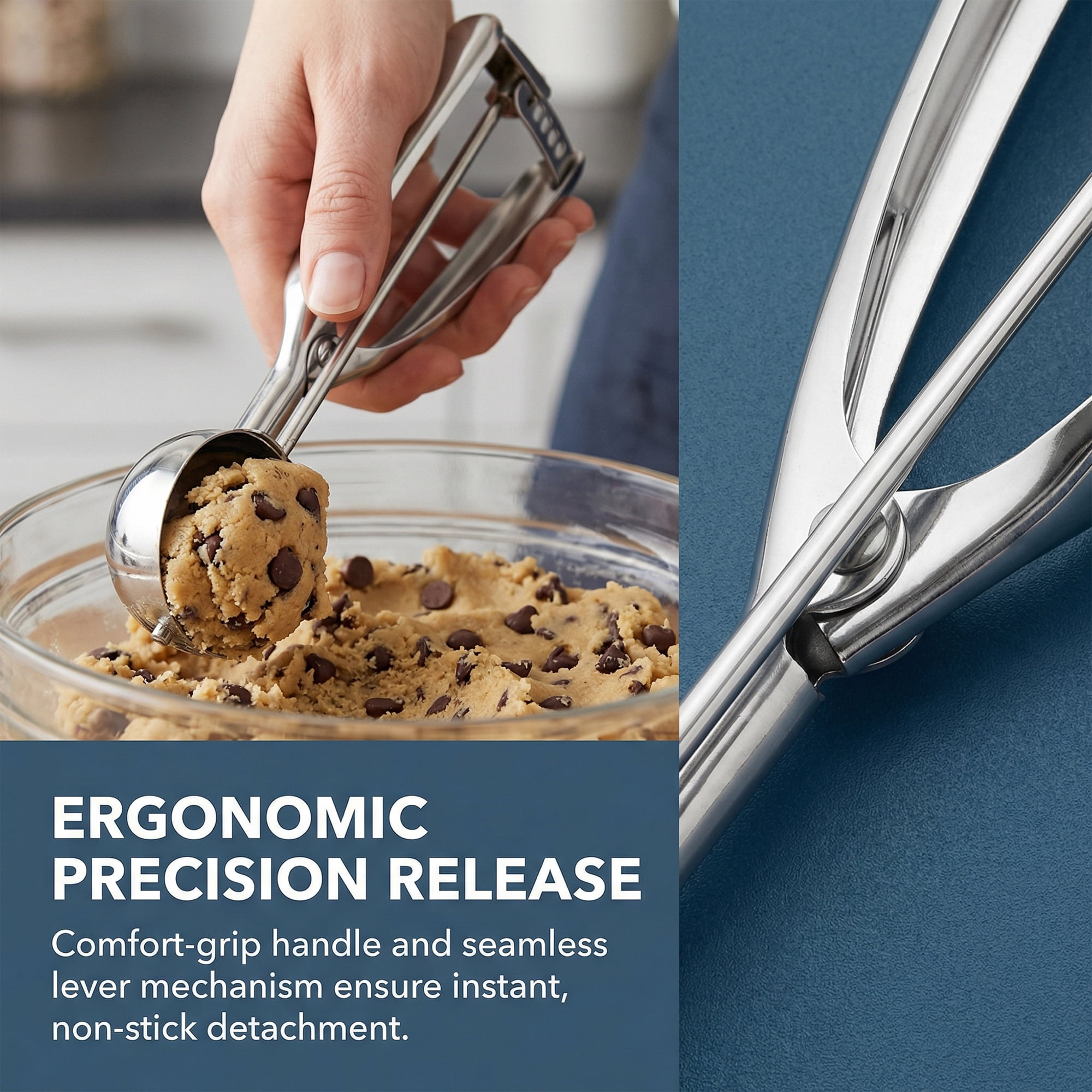 Unique Bargains Easy Clean Tool Stainless Steel Ice Cream Scoop Silver 8.5in