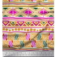 thumbnail image 1 of Soimoi Cotton Poplin Fabric Triangle & Greek Key Geometric Printed Fabric 1 Yard 56 Inch Wide, 1 of 1