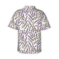 thumbnail image 3 of Uemuo Lavender Flowers Printed Regular Fit Short Sleeve Casual Hawaiian Shirt for Men,Aloha shirt,Tropical shirt,Floral print shirt,Vacation Beach shirt-Large, 3 of 9