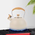 thumbnail image 3 of Tetera Silbante De 2,5 L, Acero Inoxidable Blanco Con Pitido Automático, Mango Ergonómico, Tetera Para Estufa De Agua, Tetera Para Estufa Eléctrica De Gas, Cocina De Inducción Scienceny HA013259-00, 3 of 6