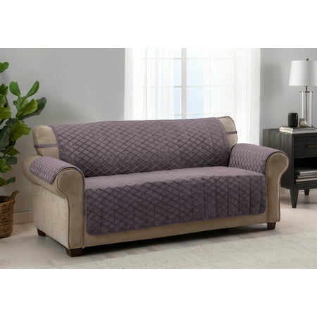 UPC: 0849203054423 | Innovative Textile Solutions 1-piece Fairmont Diamond Plush XL Sofa Furniture Cover Amethyst