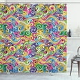 thumbnail image 1 of Ambesonne Wave Shower Curtain, Funky Doodle Summer Art, 69"Wx84"L, Multicolor, 1 of 3