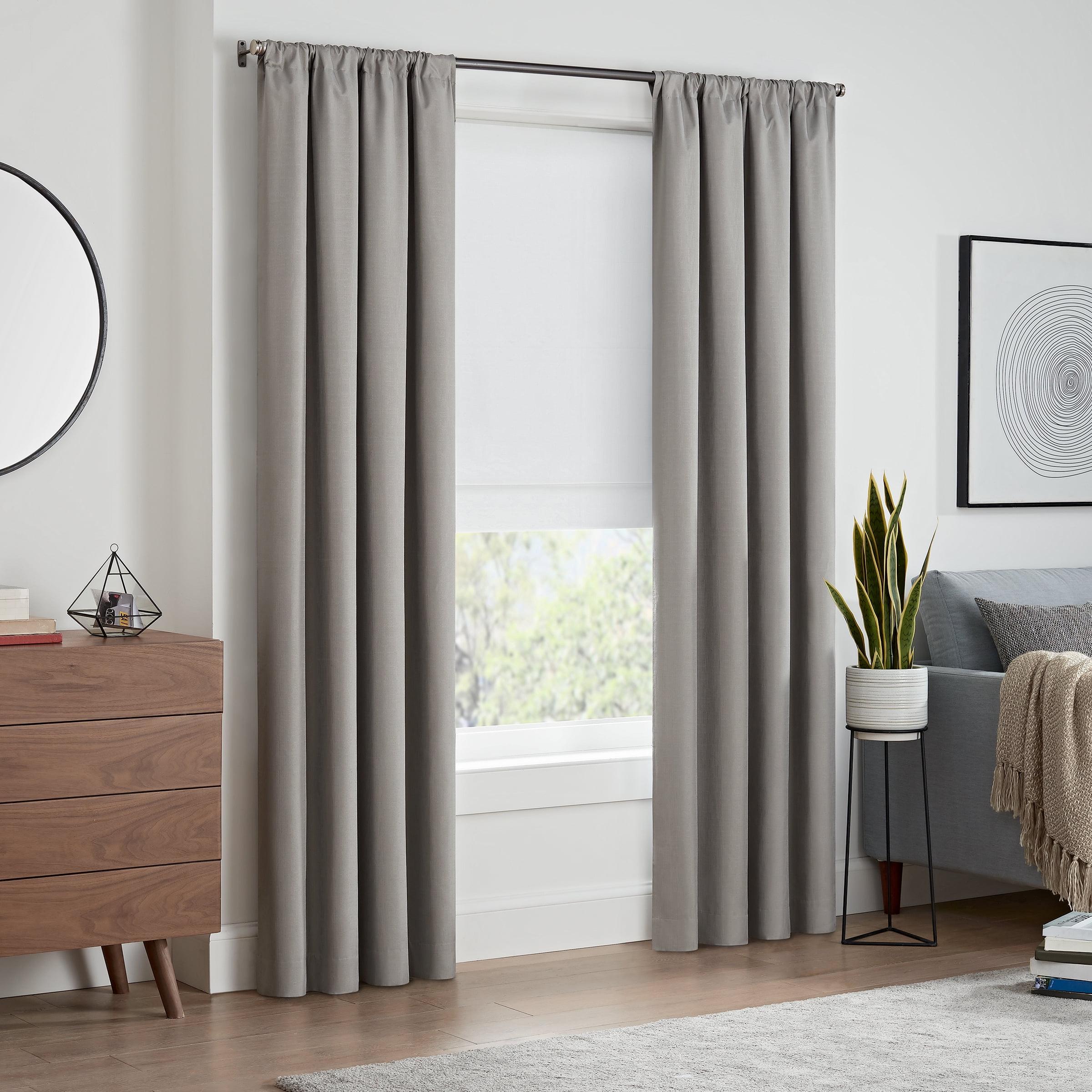 Eclipse Cordless 100% Blackout Polyester Roman Window Shades, 33" x 64"