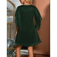 thumbnail image 4 of Women'S Sparkly Dress Bat Sleeves Cocktail Dress Glitter Club Dress Green XL, 4 of 5