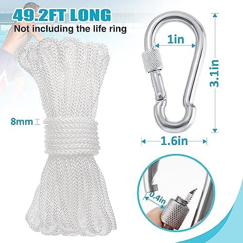 Water Floating Lifesaving Rope - Professional Throwing Pool Life Preserver Rope Line for Swimming Small Kayak Inflatable Boat